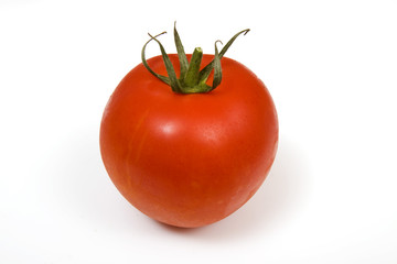 Tomato isolated on a white studio background.