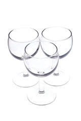 Some glasses for wine on white bacground