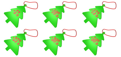 The price list in the form of a fur-tree on a white background