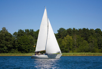 Fototapeta premium yacht on the lake, Lithuania