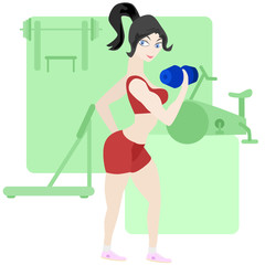 Woman exercising at gym