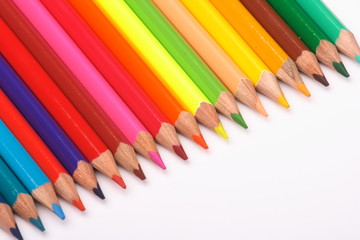 Color pencils  on white background