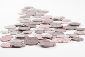 Arrow with money coins,selective focus