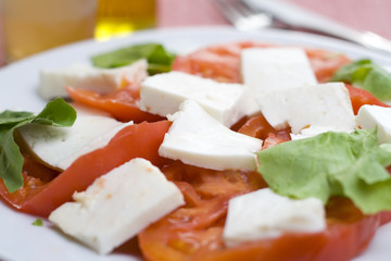 a fresh salad isolated over white background
