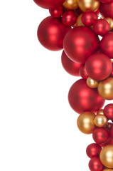 Bunch of Christmas balls on white background