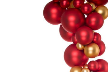 Gold and red festive decoration on white background