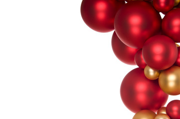 Fototapeta premium Traditional Christmas balls on white background