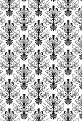 Damask Seamless Pattern Background - BW texture