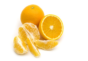 fresh orange on white background