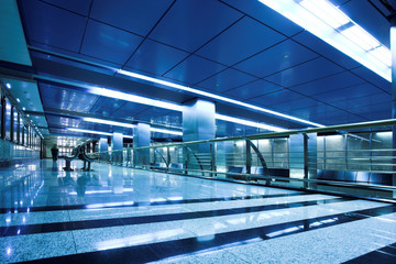 Hall with lights in metro