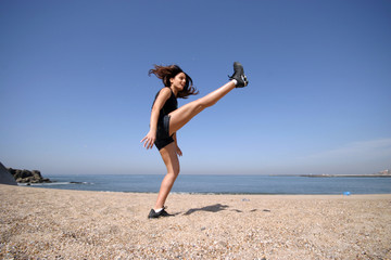 yoga on the coast and beach