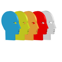 nation köpfe farben