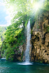 Fototapeta na wymiar waterfall in deep forest