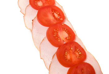 open sandwich isolated on white
