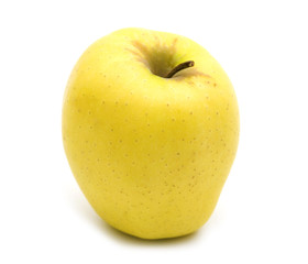 yellow apple on white background