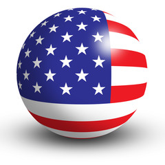 Obraz na płótnie Canvas American Flag orb Button Icon