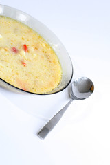 Vegetable soup in a bowl.