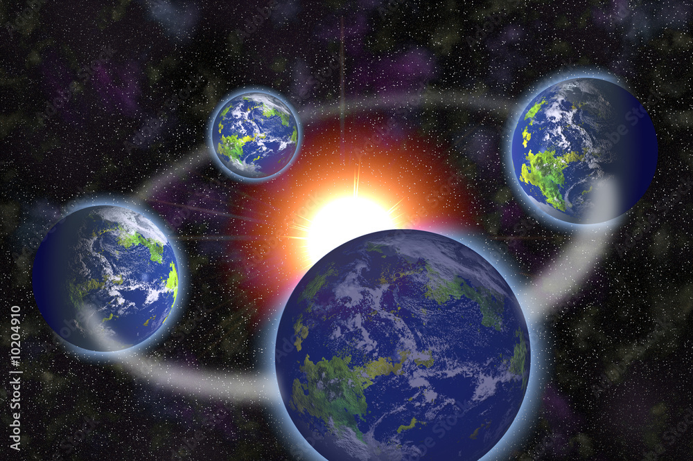 Canvas Prints earth-formed planet and star as solar system primitive modeling