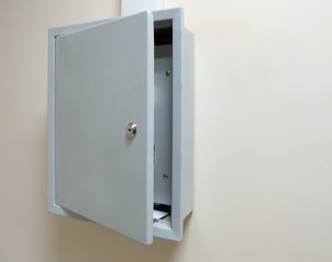 gray metallic box for power control panel