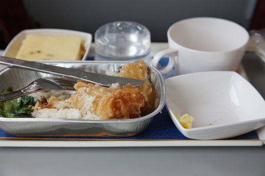 Airplane Food On Tray Table