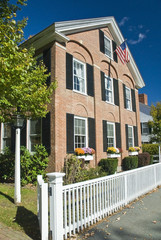 A early 1800's federal style brick home.