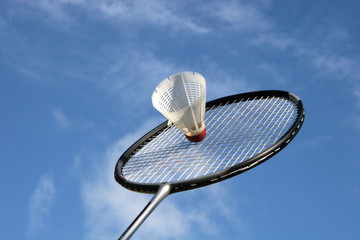 badminton racket and shuttlecock