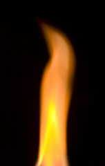 the flame over black background