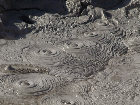 Bubbling Mud In Namafjall Geothermal Area, Iceland