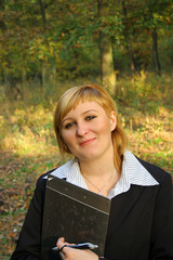 Businesswoman in nature