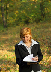 Businesswoman in nature