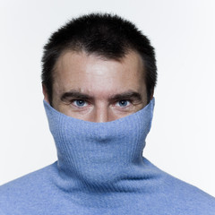 hiding handsome man