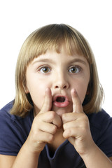 Little girl scolding