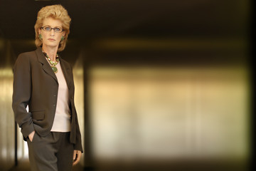 tough business woman standing