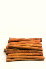 Cinnamon sticks isolated on white
