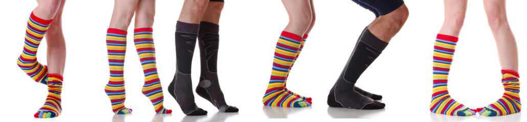 Many socks. Isolated on white background