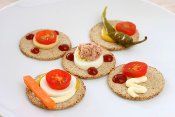 Healthy colorful platter with assorted vegetables