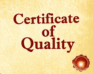 certificate of quality with a wax seal on it