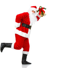 Happy Christmas Santa. Isolated over white background.
