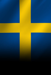 Naklejka premium Swedish flag waving in the wind
