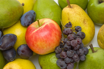 close up of autumn seasonal fruits background