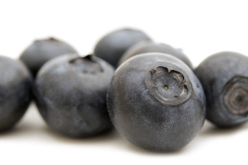 fresh bilberry on white background