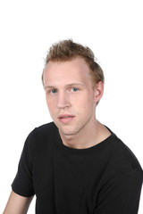 Fototapeta premium head shot of handsome, young man with dark shirt