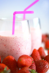 Delicious strawberry smoothie