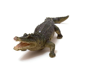 Naklejka premium Ceramics crocodile isolated on white background