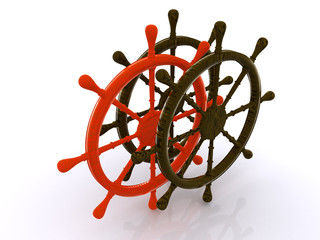 rudders leadership. 3D © sad