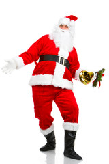 Happy Christmas Santa. Isolated over white background.