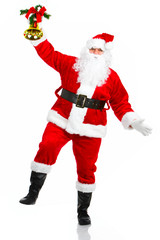Happy Christmas Santa. Isolated over white background.