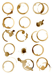 isolated different coffee stains