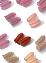 isolated over white lipsticks bullets