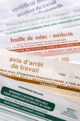 feuille,soin,soins,assurance,travail,arr&ecirc;t,docteur,hopitaux